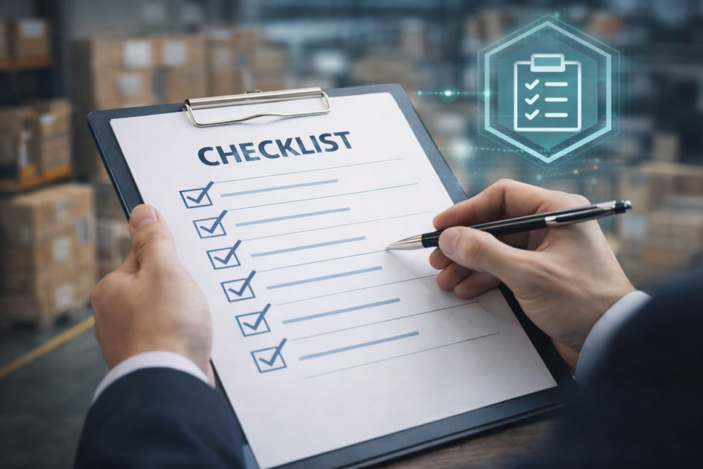 Checklist utilisée pour évaluer et comparer des prestataires logistiques dans la gestion de la supply chain